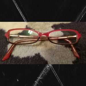 Small red and black eyeglasses